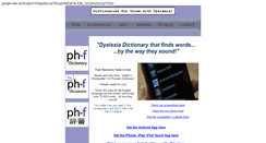Desktop Screenshot of dyslexiadictionary.com