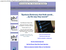 Tablet Screenshot of dyslexiadictionary.com
